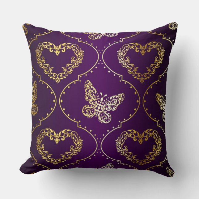 Golden Hearths och Butterflies Kudde (Framsida)