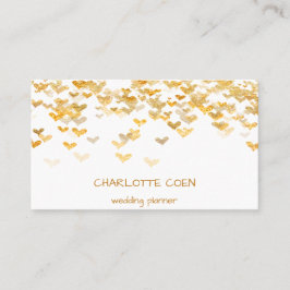 Golden Hearts Confetti Black Glam Delicate Glam Visitkort