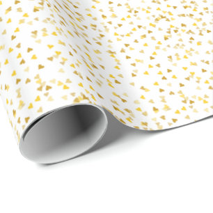 Golden Hearts Confetti Gift Wrap Presentpapper