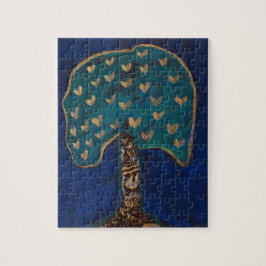 Golden Hearts Träd Puzzle Pussel