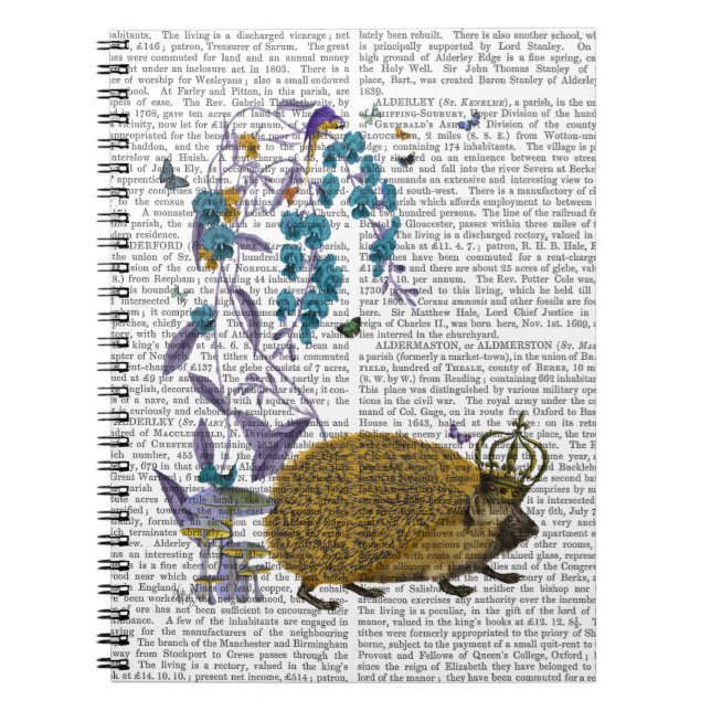 Golden Hedgehog Anteckningsbok Med Spiral (Framsidan)