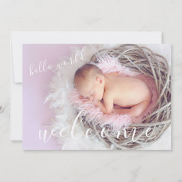 Golden Hej Välkomsthälsofoto Baby Birth Notice Meddelande