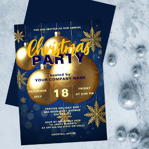 Golden Helgdag Cheer - en god jul Party Inbjudningar