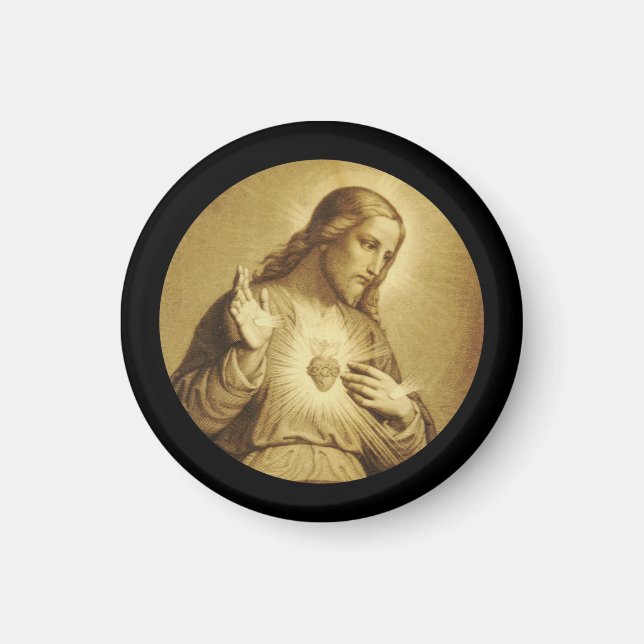 Golden Helig Heart med Kor Magnet (Framsidan)