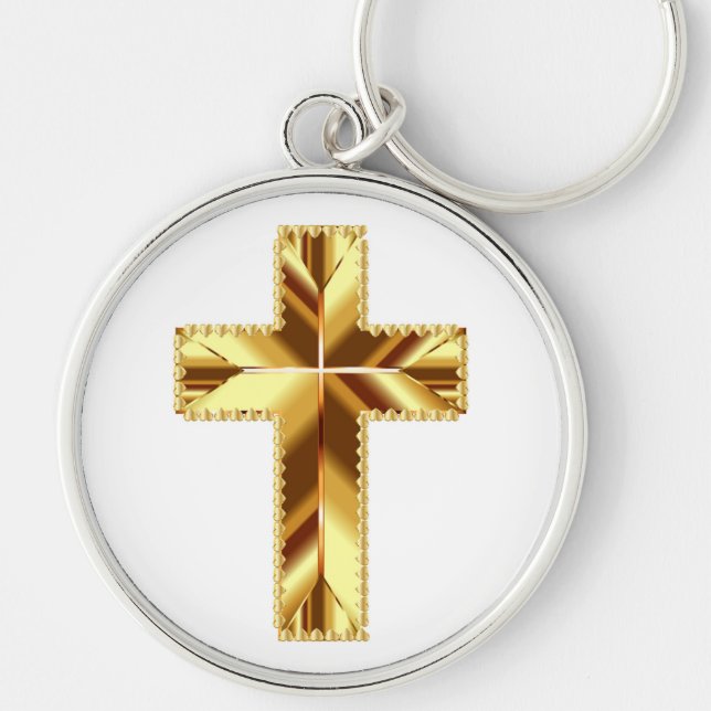 GOLDEN HELIGA KOR RUND SILVERFÄRGAD NYCKELRING (Framsidan)