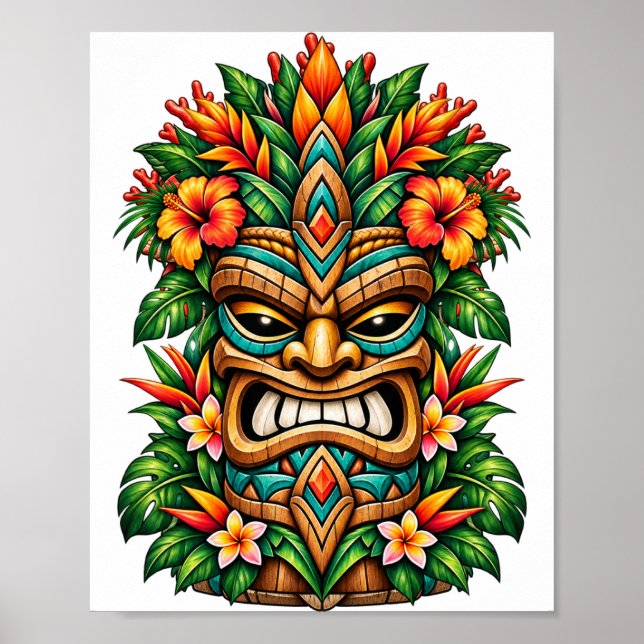 Golden Hibiscus Tiki Affisch (Framsidan)