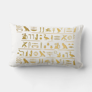 Golden Hieroglyph - Ancient Egyptian Helig Script Lumbarkudde