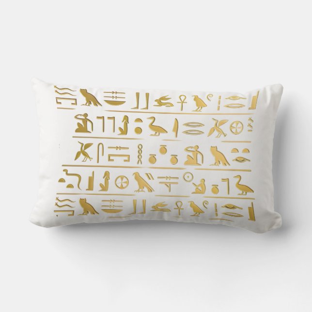 Golden Hieroglyph - Ancient Egyptian Helig Script Lumbarkudde (Baksida)