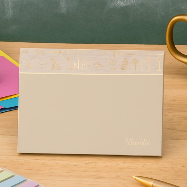 Golden Hieroglyph Line Elegance Post-it Block (Skapare uppladdad)