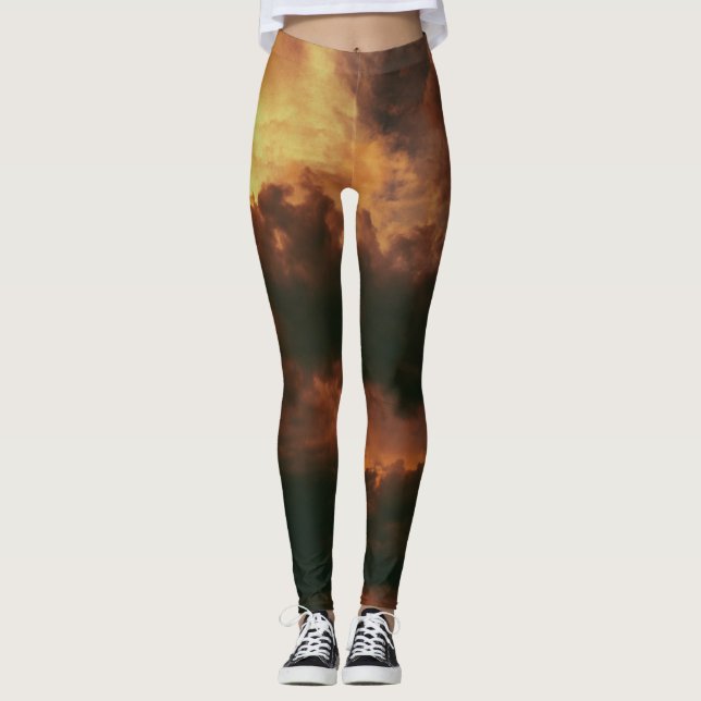 Golden himlar active bära yoga leggings (Framsida)