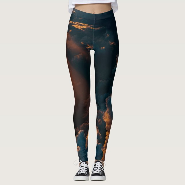 Golden himlar active bära yoga leggings (Framsida)
