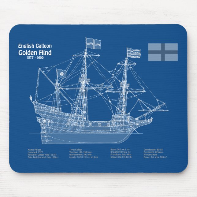Golden Hind - Frakt Blueprint Plans ABD Musmatta (Framsidan)