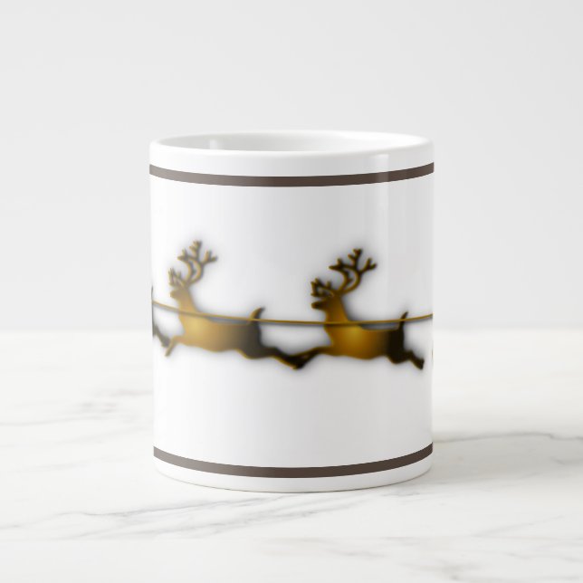 Golden Hjort jul Jultomten Sledge Jumbo Mugg (Framsidan)