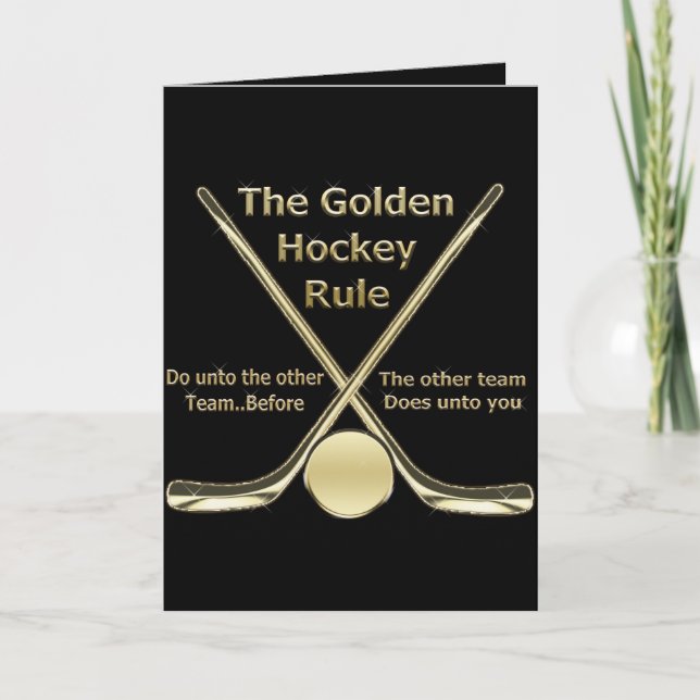 Golden Hockey Rule Card Kort (Framsida)