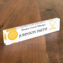 Golden Hockey Sticks and Puck Customized