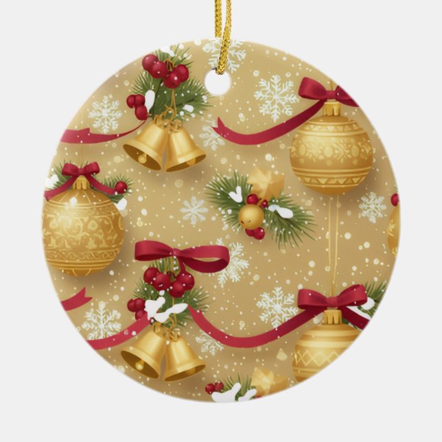 Golden Holiday Charm — Christmas Ornament Pattern (Framsidan)