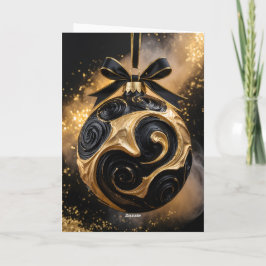 Golden Holiday Ornament Greeting Card Kort