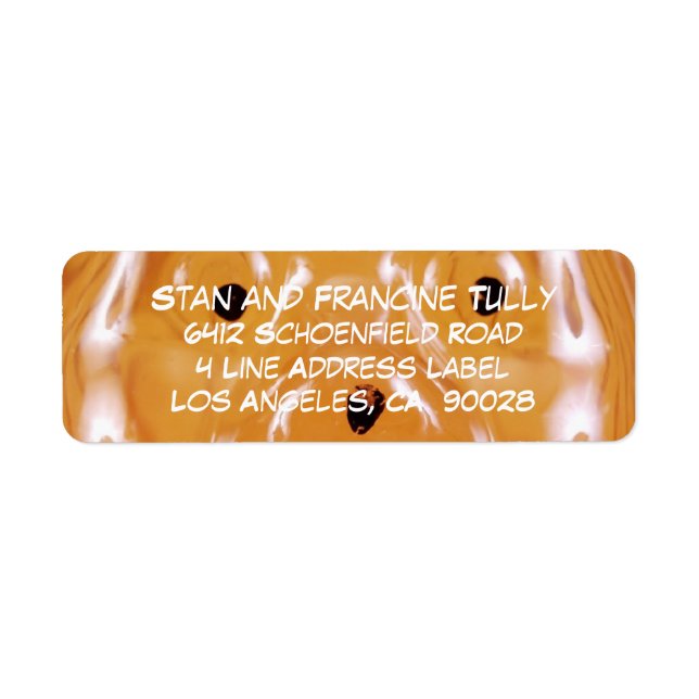Golden honey Bear Ansikte Returadress Etikett (Framsidan)