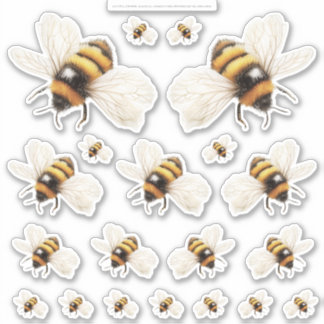 Golden Honey Fairy World – 2a - 20 bees sheet Klistermärken