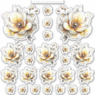 Golden Honey Fairy World – 2b - 24 Blommor Ark Klistermärken