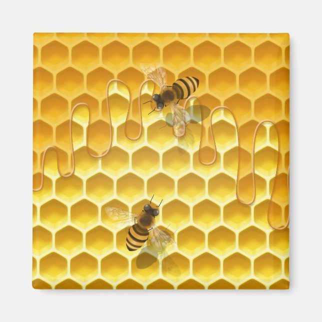 Golden Honeycomb med Bees Anpassade Small Magnet (Framsidan)