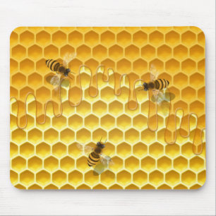 Golden Honeycomb med Bees Anpassade Small Musmatta