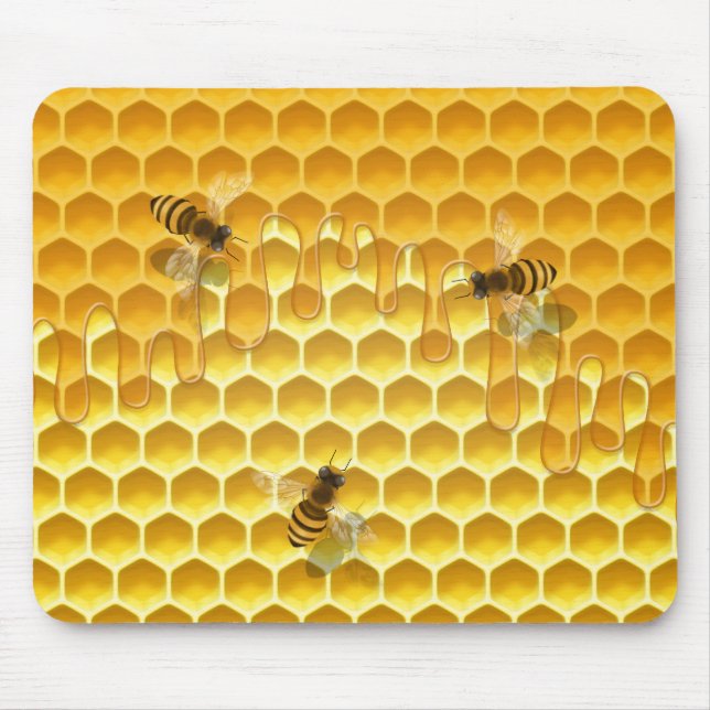Golden Honeycomb med Bees Anpassade Small Musmatta (Framsidan)