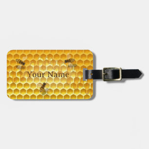 Golden Honeycomb med Honeybees Anpassningsbar Bagagebricka