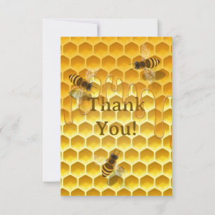 Golden Honeycomb med Honeybees Anpassningsbar Tack Kort