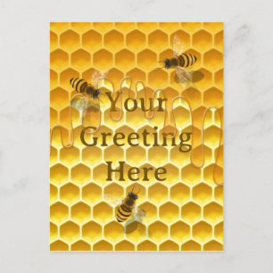 Golden Honeycomb med Honeybees Anpassningsbar Vykort