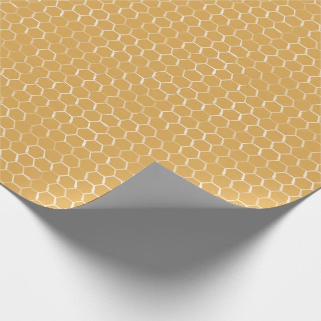 Golden Honeycomb Mönster Presentpapper (Hörn)