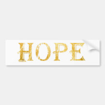Golden Hope Text Bumper Sticker