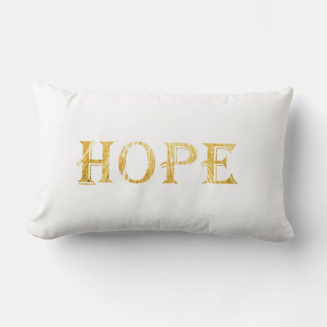 Golden Hope Text Lumbar Pillow 33 cm x 53 cm Lumbarkudde (Framsida)