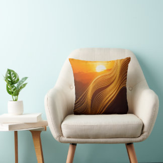 Golden Horizon — Abstract Luxury Throw Pillow Kudde