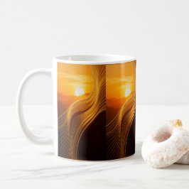 Golden Horizon — Abstrakt Modern Kaffemugge Kaffemugg
