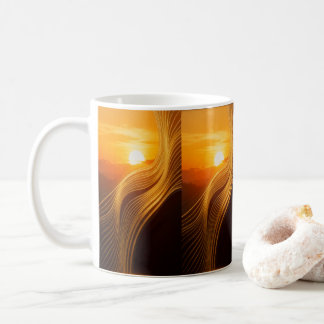 Golden Horizon — Abstrakt Modern Kaffemugge Kaffemugg