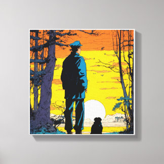 Golden Horizon Breathting Sunset Wall Painting Canvastryck