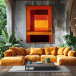 Golden Horizon Color Field Abstract Modern Wall Poster<br><div class="desc">A luminous color field abstract artwork featuring glowing golden yellow, burnt orange and deep crimson rectangles layered in soft atmospheric pigment. The radiant central field evokes warmth and calm while surrounding colors create depth and balance. Ideal modern abstract wall art for minimalist interiors, contemporary homes, studios and art lovers seeking...</div>