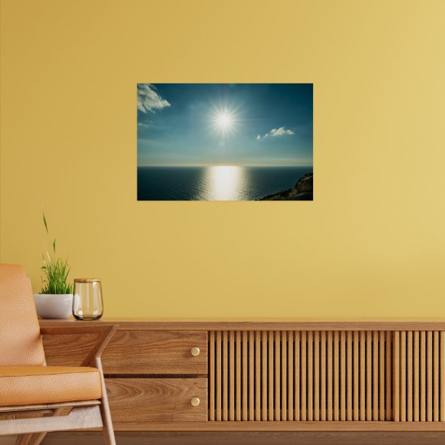 Golden Horizon | Dingli Cliffs Malta Seascape Poster (Vardagsrum 2)