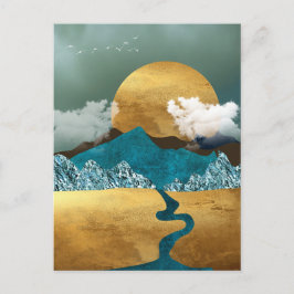 Golden Horizon med blå berg Vykort