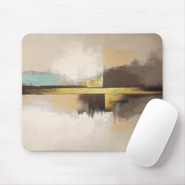 Golden Horizon – Minimalist Abstract Landscape Musmatta (Med mus)
