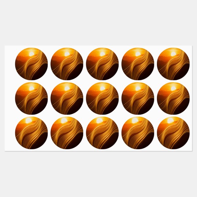 Golden Horizon — minimalistisk abstrakt dekal (Ark)