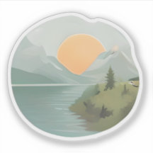 Golden Horizon: Solnedgång vid Sjö