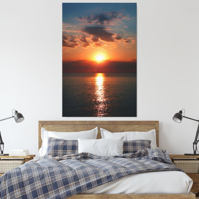 Golden Horizon: Sunset Over the Sea Canvastryck (Insitu (sovrum))