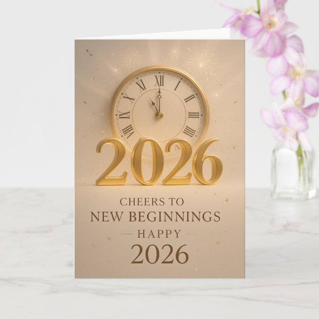 Golden Horizons – New years  2026 Kort (Orkide)