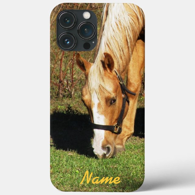 Golden Horse Closeup iPhone 13 Pro Max Fodral (Baksida)