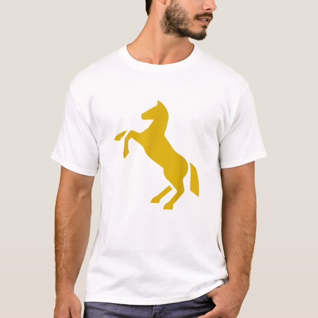 Golden Horse Design Funny T Shirt Cute Stallion Go (Framsida)