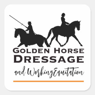 Golden Horse Dressage & Working Equitation Sticker Fyrkantigt Klistermärke