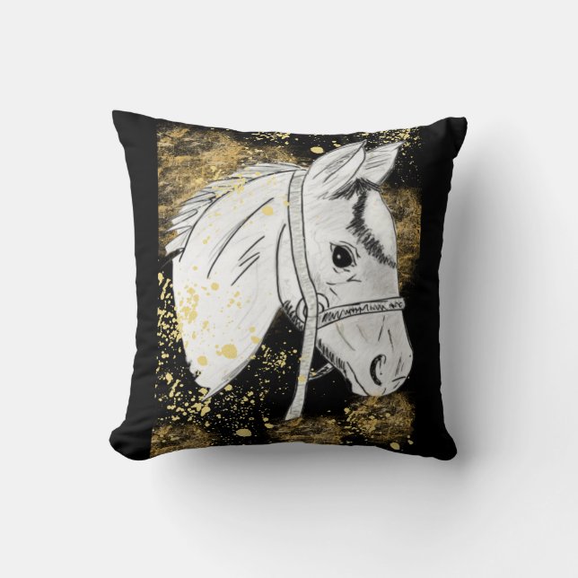 Golden Horse (Morsa Stanworth) Kudde (Framsida)