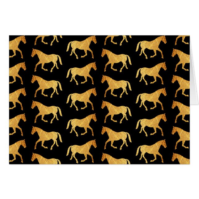 Golden Horses Hälsningskort (Framsidan Horizontal)